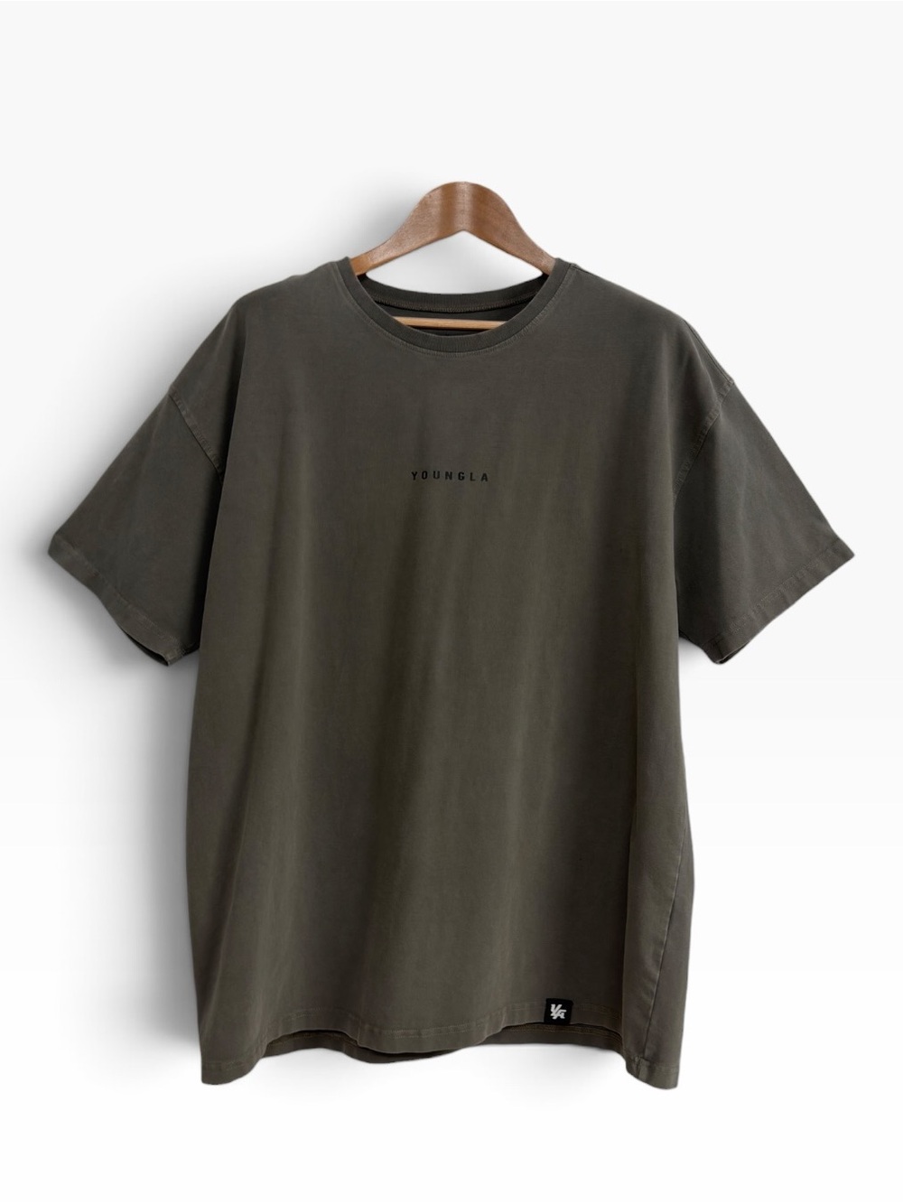 YoungLA 401 Essential Jacked Tee Washed Gray Oversized Gym T-Shirt Mens XL